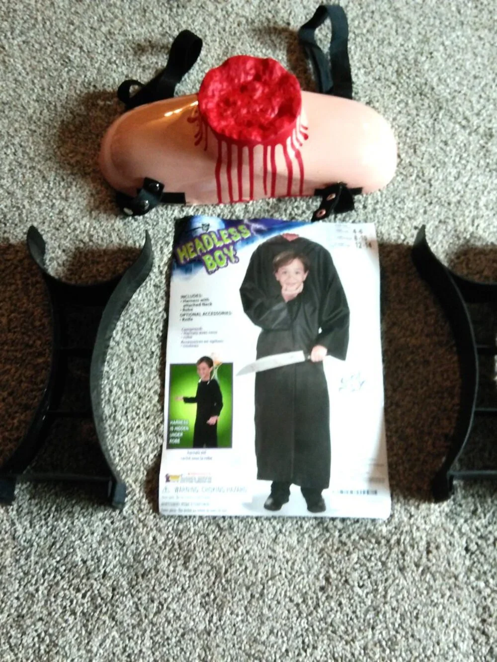 Halloween Costume Child Headless Boy's Size L (Runs Bigger) Black Robe NO Knife